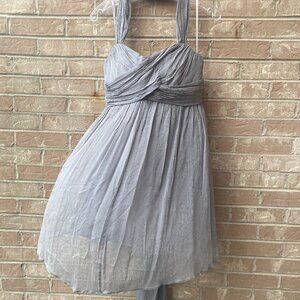 Silk Chiffon Taryn Short Dress by J.Crew Size 8 Color Graphite / Gray